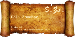Deli Zsombor névjegykártya