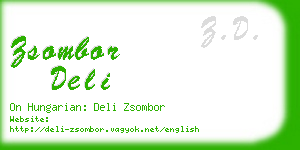 zsombor deli business card